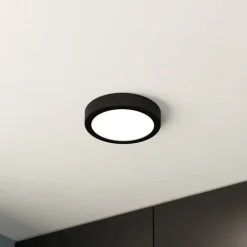 EGLO LED-loftslampe Fueva 5 IP44 3000K sort Ø16cm