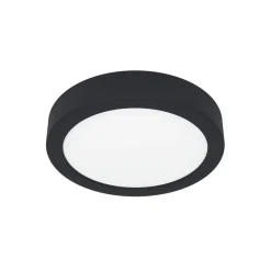 EGLO LED-loftslampe Fueva 5 IP44 3000K sort Ø16cm