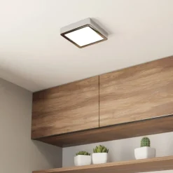 EGLO Loftlamper>LED-loftslampe Fueva 5 IP44 3000K krom 16x16cm