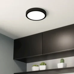 EGLO Loftlamper|Loftlamper>LED-loftslampe Fueva 5 IP44 3000K sort Ø21cm