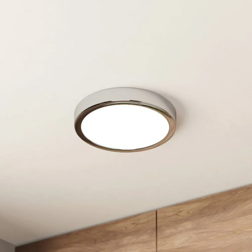 EGLO Loftlamper>LED-loftslampe Fueva 5 IP44 3000K krom Ø21cm