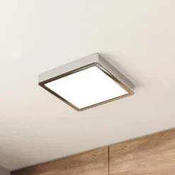 LED-loftslampe Fueva 5 IP44 3000K krom 21x21cm^EGLO Online