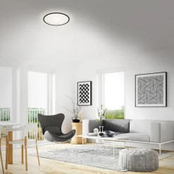 LED-loftslampe Lana, baggrundsbelyst effekt Ø28 sort^Briloner Outlet