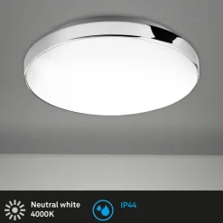 LED-loftslampe Malbona, kromramme, Ø 28,5 cm^Briloner Outlet