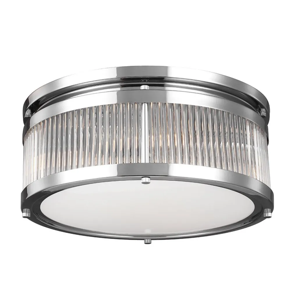 FEISS LED-loftslampe Paulson IP44 krom Ø 38,1 cm