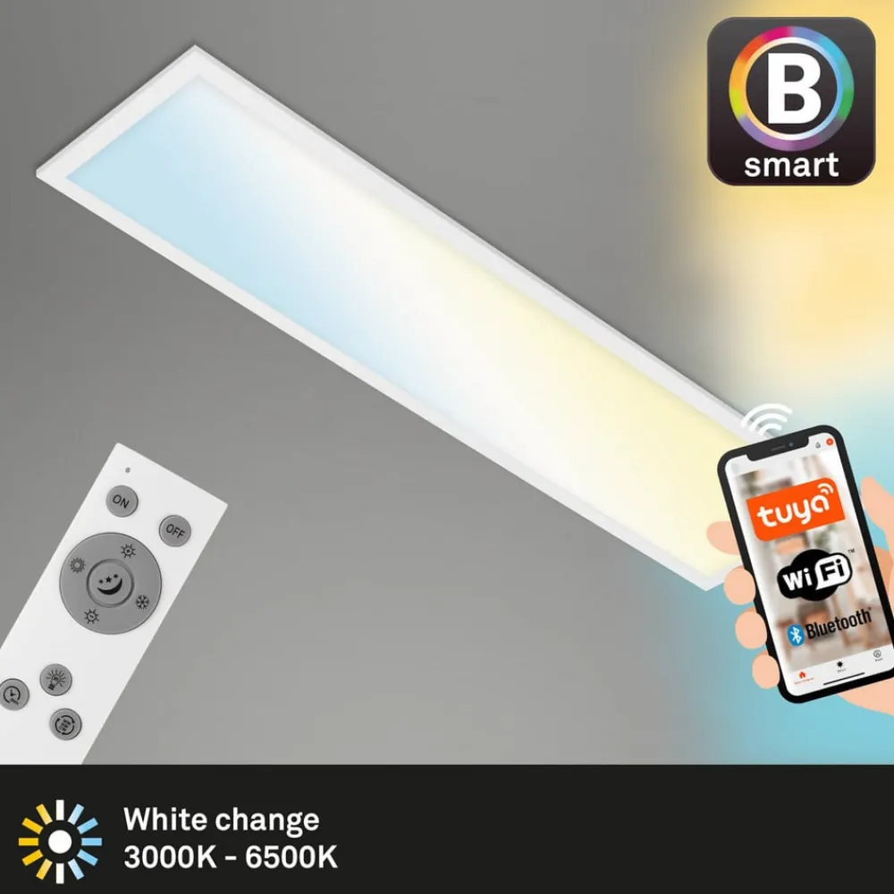 LED-loftslampe Piatto S dæmpbar CCT hvid 100x25cm^Briloner Online