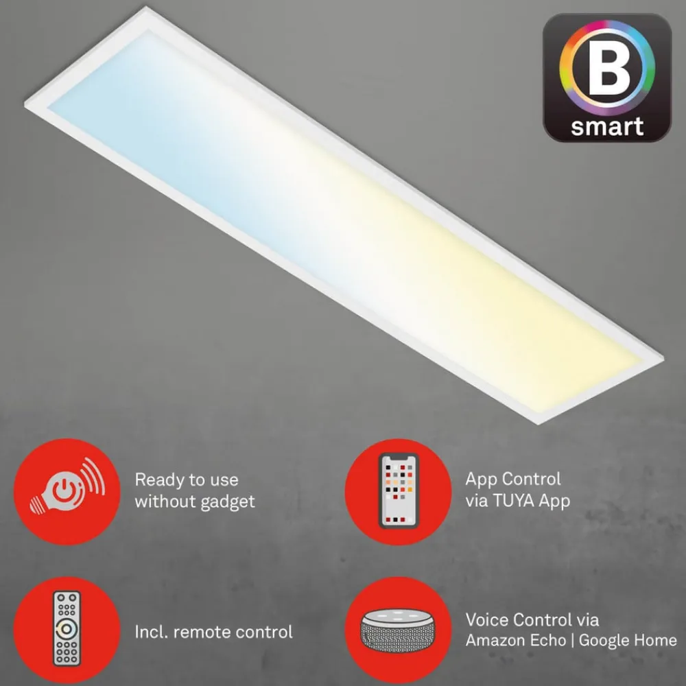 LED-loftslampe Piatto S dæmpbar CCT hvid 100x25cm^Briloner Online