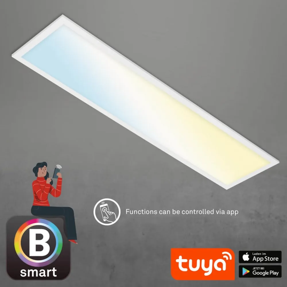 LED-loftslampe Piatto S dæmpbar CCT hvid 100x25cm^Briloner Online