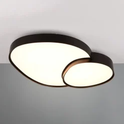 LED-loftslampe Rise, sort, 77 x 63 cm, CCT, dæmpbar^Trio Lighting New