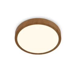 LED-loftslampe Runa Wood trælook 3.000 K Ø28cm^Briloner Clearance
