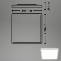 Briloner LED-loftslampe Slank, kantet 29,3 x 29,3 cm