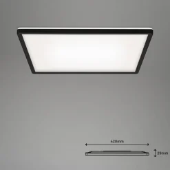 Briloner Arbejdsrum/Kontor|Loftlamper>LED-loftslampe Slim smart sort dim CCT 42x42cm