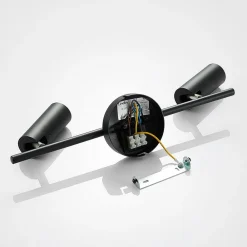 LED-loftspot Camille, sort, to lyskilder^Lindby Best