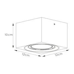 Lucide LED-loftspot Fedler kantet sort
