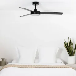 LED-loftventilator Barth med lys, sort^FARO BARCELONA