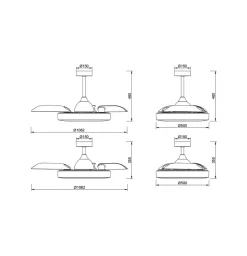 Mantra Iluminación LED-loftventilator Coin hvid DC-motor støjsvag Ø 106 cm CCT