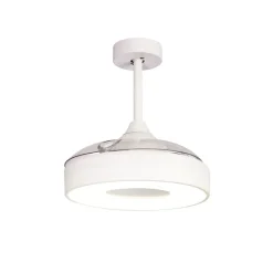 Mantra Iluminación LED-loftventilator Coin Mini hvid DC lydsvag Ø 91 cm CCT