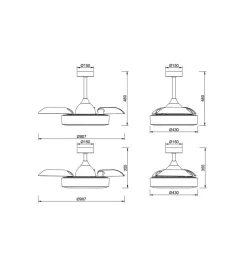 Mantra Iluminación LED-loftventilator Coin Mini sort DC lydsvag Ø 91 cm CCT