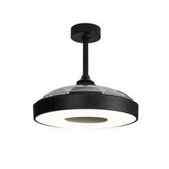 LED-loftventilator Coin sort DC-motor lydsvag 106 cm CCT^Mantra Iluminación Clearance