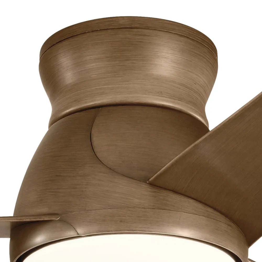 KICHLER Loftventilatorer>LED-loftventilator Eris, IP44, valnød