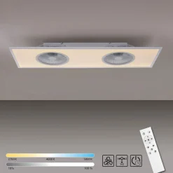JUST LIGHT. GmbH LED-loftventilator Flat-Air, CCT, hvid, 120x40cm