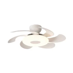 Mantra Iluminación LED-loftventilator Flower hvid DC-motor støjsvag Ø 79 cm CCT