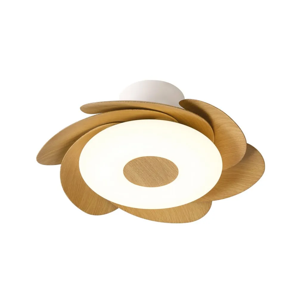 LED-loftventilator Flower træ DC-motor støjsvag Ø 79 cm CCT^Mantra Iluminación Clearance