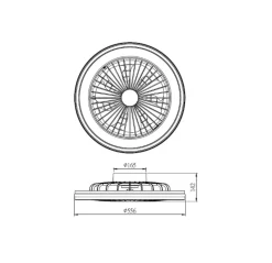 LED-loftventilator Gamer Big sort DC lydsvag 56 cm CCT RGB^Mantra Iluminación
