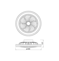 LED-loftventilator Gamer sort DC støjsvag Ø 47 cm CCT RGB^Mantra Iluminación Discount