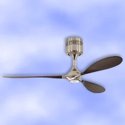 CasaFan LED-loftventilator Helico Paddel, lydsvag, valnød Ø 132 cm