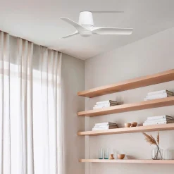 FARO BARCELONA LED-loftventilator Hey, hvid, DC, støjsvag, Ø 90 cm, CCT