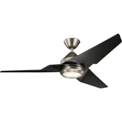 LED-loftventilator Jade, sort, støjsvag, Ø 152 cm, 60 W^KICHLER New