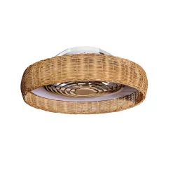 LED-loftventilator Kilimanjaro, CCT, rattan^Mantra Iluminación Outlet
