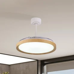 Mantra Iluminación LED-loftventilator Mistral trædekor DC støjsvag Ø 106 cm CCT