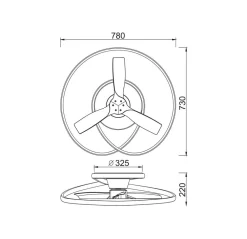 Mantra Iluminación LED-loftventilator Ocean sort/træ DC støjsvag Ø 78 cm CCT