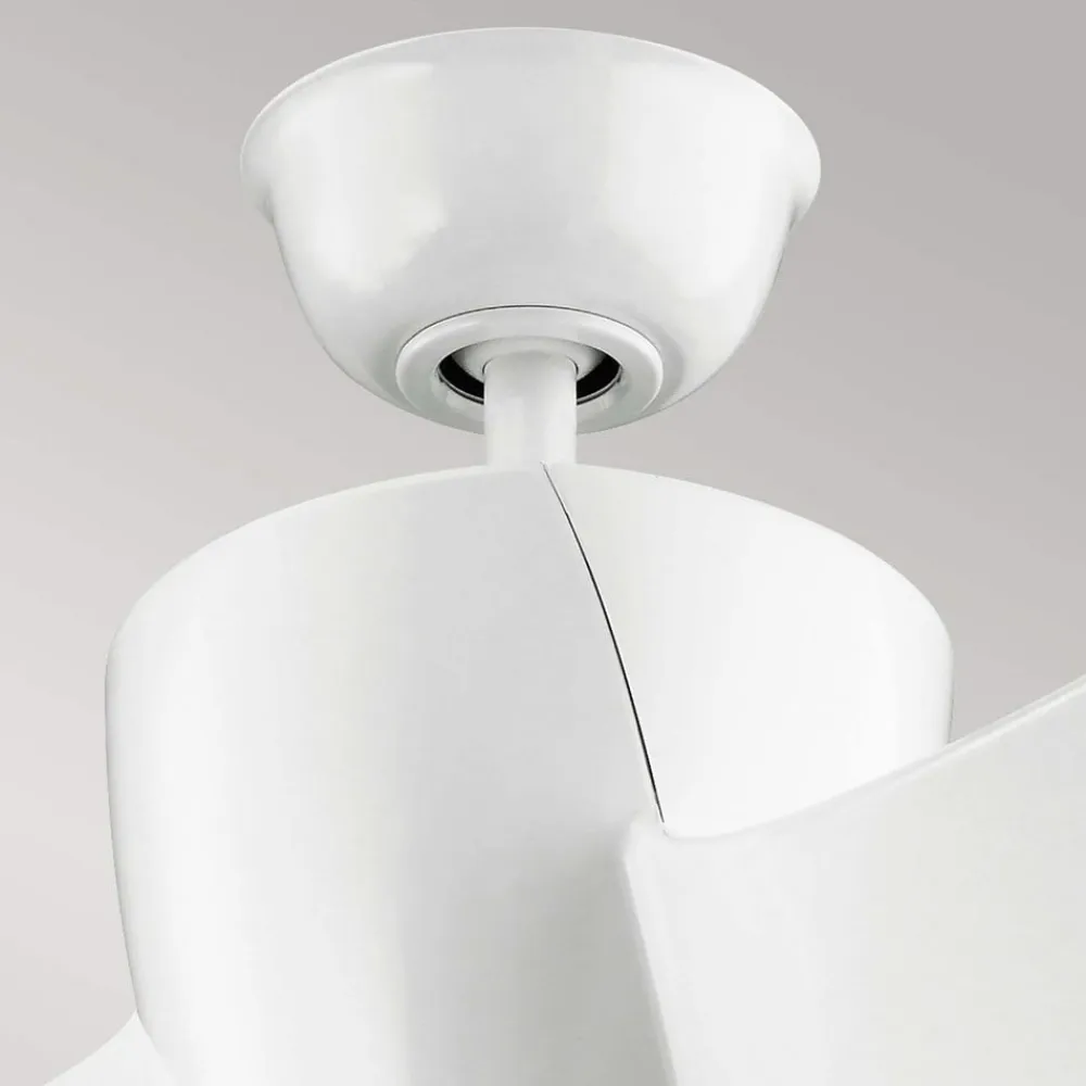 KICHLER Loftventilatorer>LED-loftventilator Phree 56, trebladet, hvid