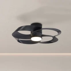 Mantra Iluminación Loftventilatorer>LED-loftventilator Rose sort DC-motor støjsvag Ø 65 cm CCT