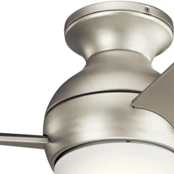 KICHLER LED-loftventilator Sola, IP23 nikkel