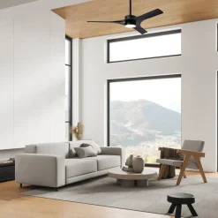 Mantra Iluminación LED-loftventilator Thai sort DC-motor støjsvag Ø 122 cm CCT