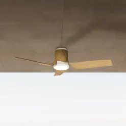 Mantra Iluminación Loftventilatorer>LED-loftventilator Ushuaia træ DC støjsvag Ø 134 cm CCT