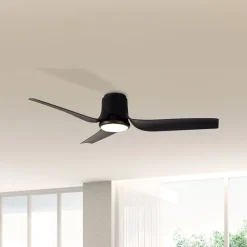 Mantra Iluminación LED-loftventilator Ushuaia sort DC støjsvag Ø 134 cm CCT