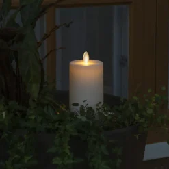 Konstsmide Christmas Julepynt|Led Stearinlys>LED-lys IP44 cremehvid glat Højde 18 cm