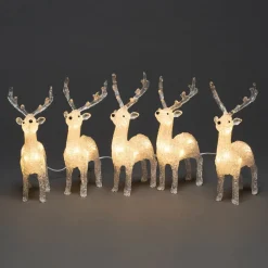 LED-lysfigurer af rensdyr til udendørs brug, sæt med 5 stk^Konstsmide Christmas Sale