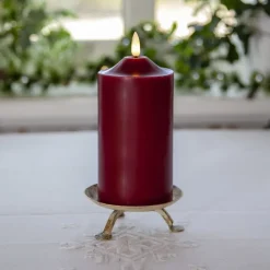 STAR TRADING Julepynt|Vinduesdekoration>LED-lysflamme, højde 17 cm, rød ægte voks, batteridrevet