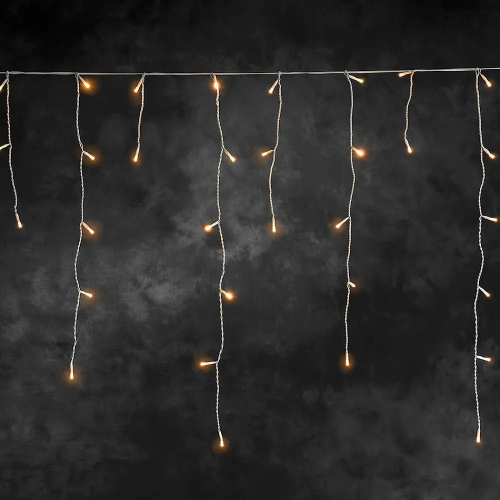 Konstsmide Christmas LED-lysgardin ice rain amber white 5m