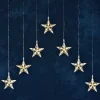 Konstsmide Christmas Dekorationsbelysning|Julepynt>LED-lysgardin med 7 stjerner, varm hvid