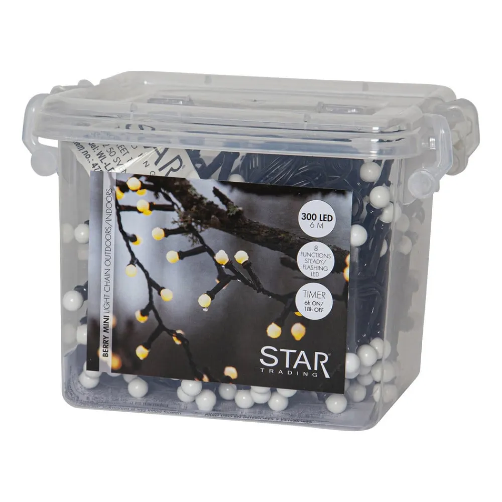 STAR TRADING Dekorationsbelysning>LED-lyskæde Berry Mini med timerfunktion hvid