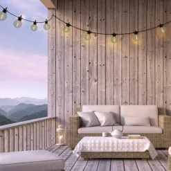 Näve Dekorationsbelysning|Solcellelamper>LED-lyskæde CADENA, 2.500 K, sort, 10 lyskilder, 10 m