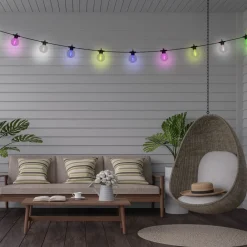 Näve LED-lyskæde CADENA, RGB, sort, 10 lyskilder, 10 m