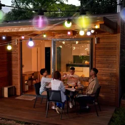 Näve LED-lyskæde CADENA, RGB, sort, 10 lyskilder, 10 m